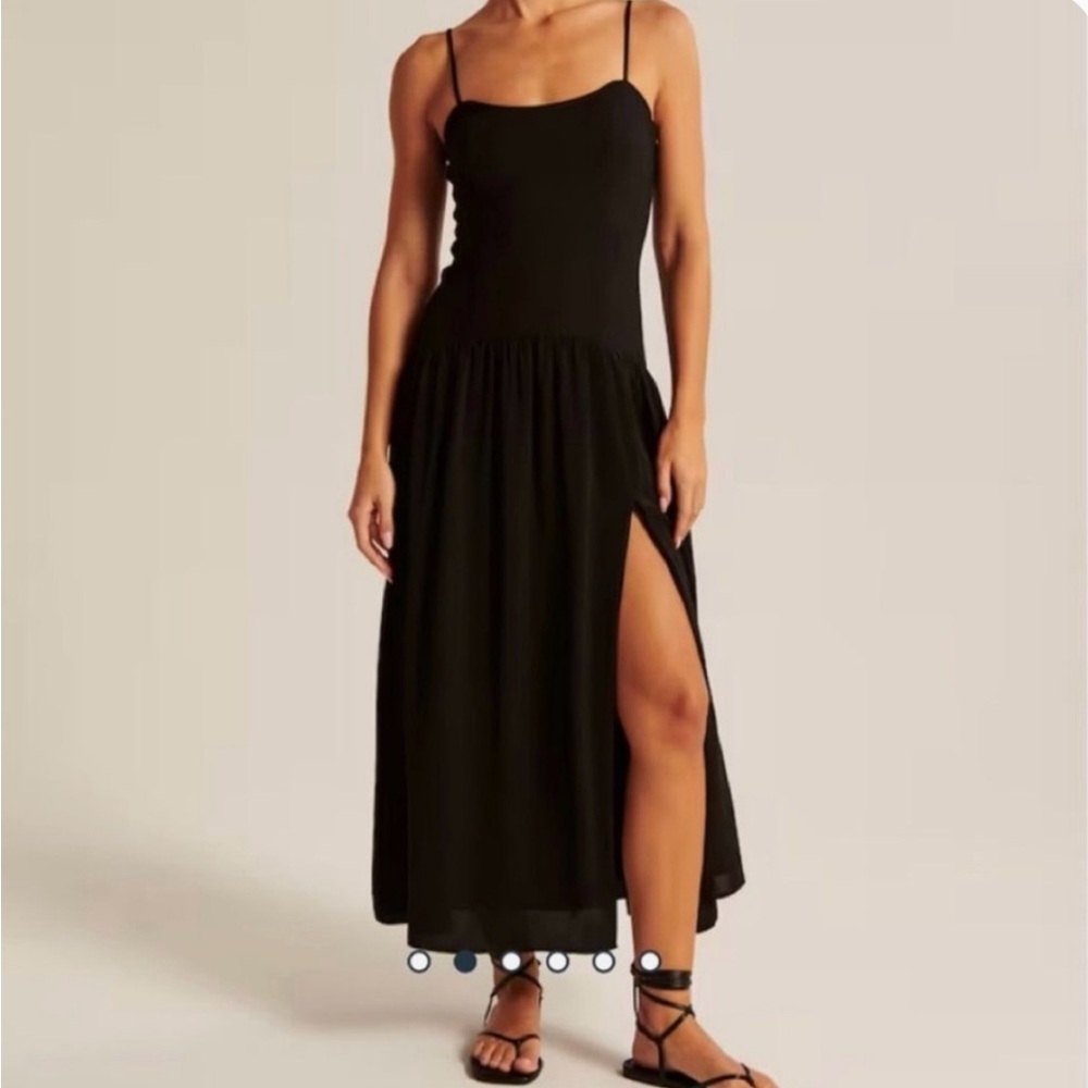 Abercrombie & Fitch Black Midi Dress